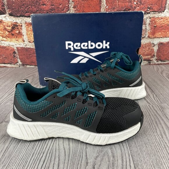 Reebok Women's Fusion Flexweave Safety Toe Athletic Work Shoe, Heritage Teal, 6 - Picture 3 of 7